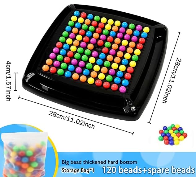 EnixwH Juegos De Mesa De Ajedrez Intelectual, 120 Piezas Tablero Ajedrez Intelectual Bola Arco Iris, Juego De Mesa Rainbow Ball, Uego De Eliminación De Bolas Arcoíris para Adultos Y Niños