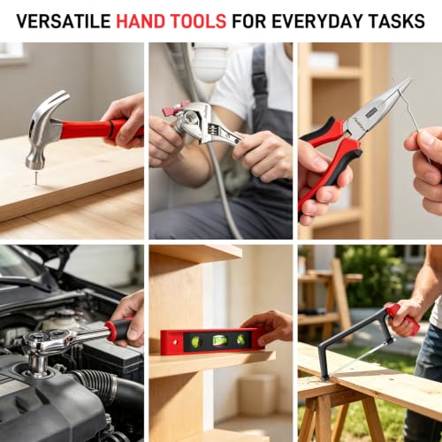 PULITUO 299-Piece Home Tool Set w/ 12V Cordless Drill & Toolbox w/ Drawer - image 7