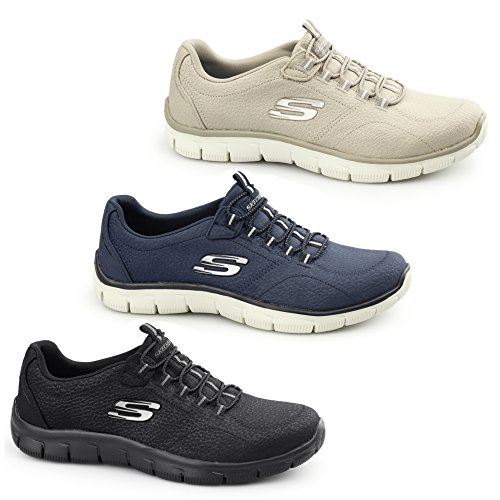 Skechers Empire Take Charge, Zapatillas Mujer, Multicolor (NVY Black Textile/Trim), 40 EU