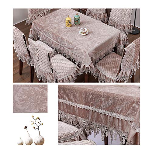 Nappe dentelle rectangulaire avec coussins pour protéger la table
