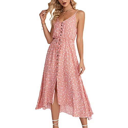Image of BROVAVE Women's 2026 Summer Casual Boho Sundress Spaghetti Strap Midi Dress