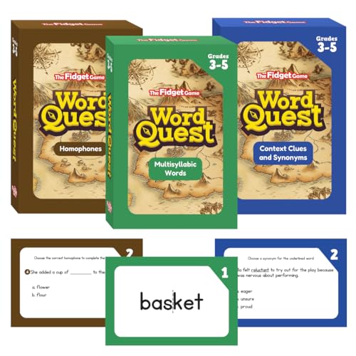 THE FIDGET GAME Word Quest, Vocabulary Building Flash Card Game, Grades 3-5 Ages...
