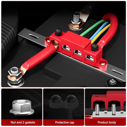 Bloc de distribution d'alimentation 250A robuste avec plots M8 pour yachts