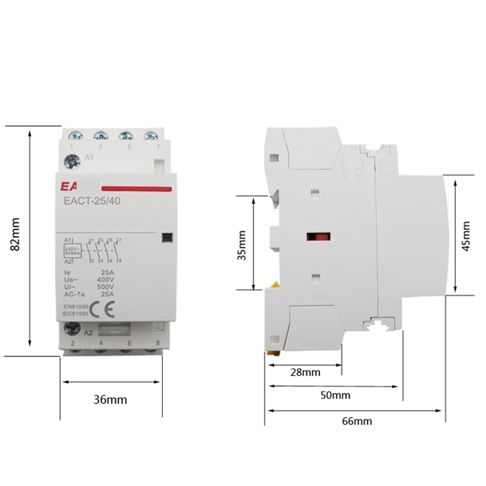 4P 16-25 A AC 220 V 230 V 50/60 Hz gospodarstwo domowe AC modułowy przełącznik sterownik 4NO 4NC 2NC (20A, 4NO, 110 V)