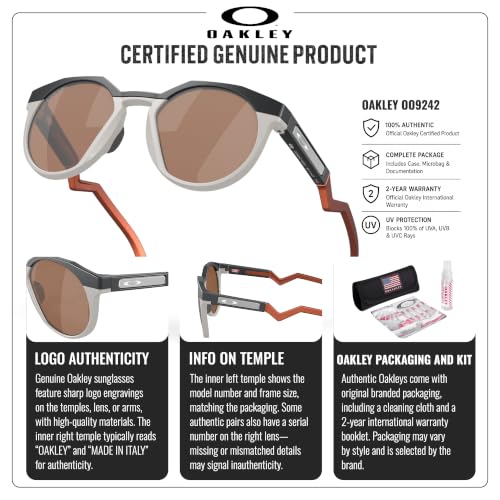 Image of Oakley HSTN OO9242 Round Shape Sunglasses With Official Eyewear Kit | Men's Sunglasses
