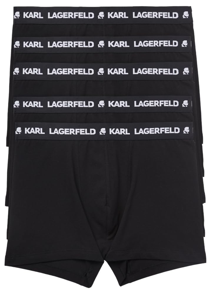 Karl Lagerfeld Men's Black B.v Logo Trunk Set (5 Pack), S