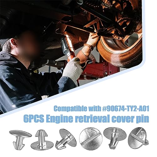 Image of gunhunt 14 PCS Lower Engine Radiator Splash Guard Screws, Engine Access Cover Pins, Radiator Hood Fastening Clips, Suitable for Honda Accord Civic CRV 90674-TY2-A01, 90105TBAA00 (Silver)