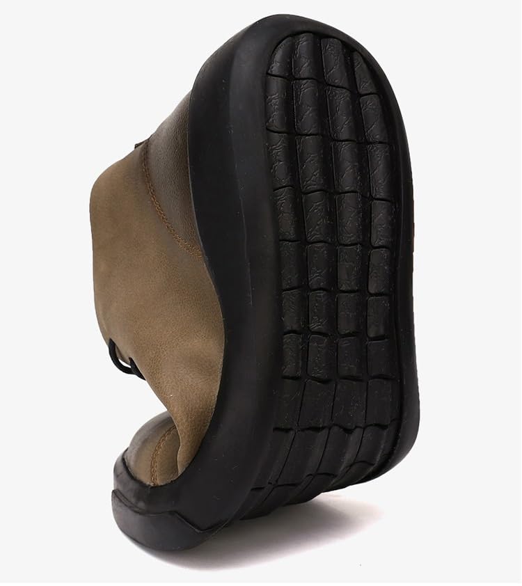 Men's Leather Chukka Ankle Boots Lace Up Non-Slip Soft Sole Fashion Outdoor Round Toe Breathable Casual Boots For Men2