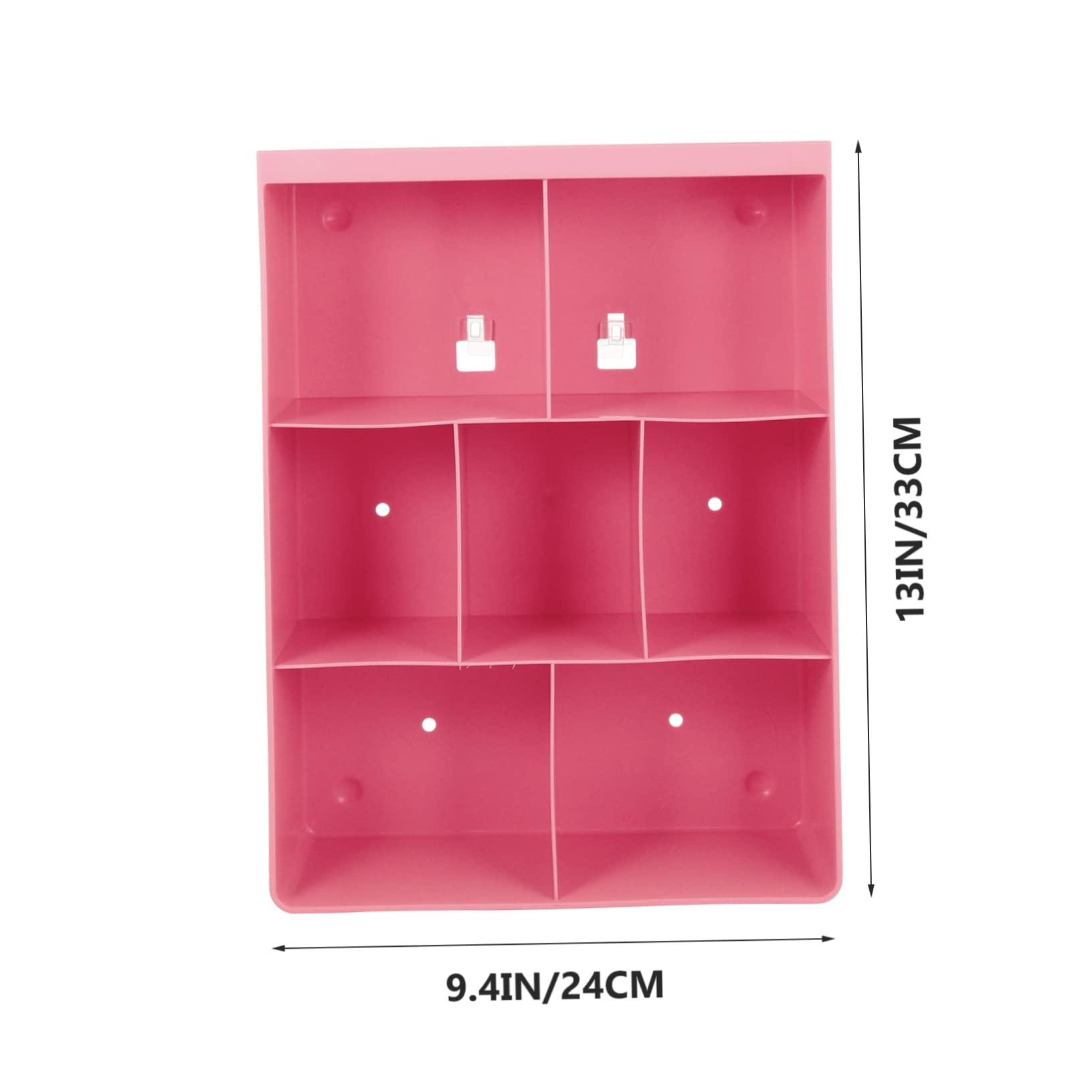 HEALEEP 1pc Large Pink Wall Mounted Storage Rack Adhesive Compartments Organizer for Kitchen Bathroom Bedroom Multifunctional Plastic Shelf for Tidy Living Spaces
