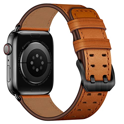 Bracelet en cuir véritable Apple Watch 49/45/44mm, élégance iWatch Ultra