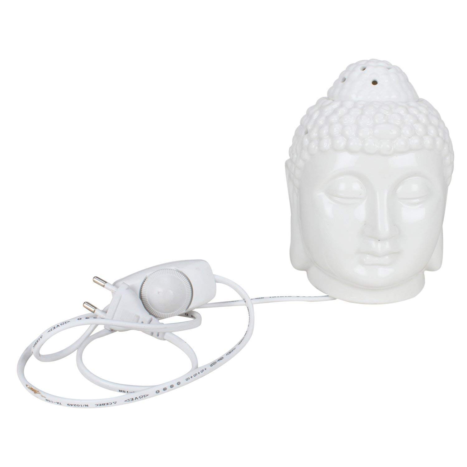 Royal Premium Ceramic Electric Dyfuzor z przełącznikiem ściemniacza do sterowania zapachem i intensywnością światła – Budda (wzrost 15,5 cm), 1 żarówka i 1 butelka olejku eterycznego