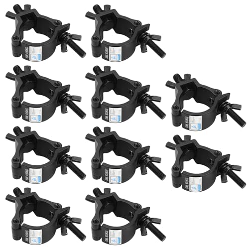 GBGS 10 Pack Black Truss Clamps,Aluminum Alloy DJ Light Clamp,Fits O.D. 2 Inch Truss for Stage...