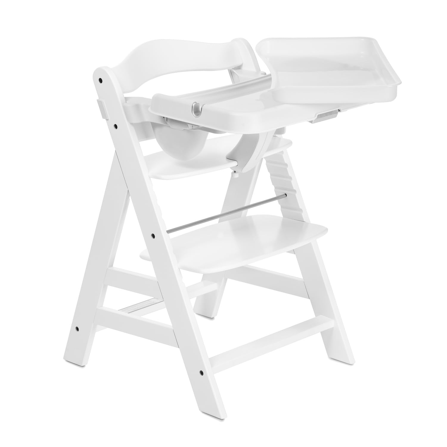Hauck Alpha Tray 3w1, regulowany stolik z wyjmowaną tacą, z zagłębieniem na kubek i podwyższoną krawędzią; pasuje do drewnianych krzesełek hauck Alpha+ & Beta+