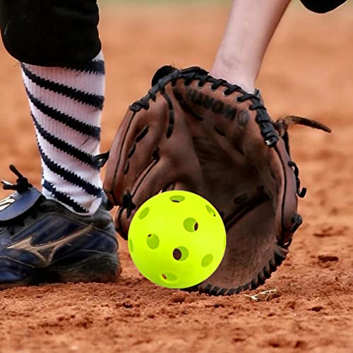 20 Pack Baseball Practice Balls - Soft Training Baseballs For Batting Hitting Pitching - Hollow Airflow Softball - Limited Flight Lightweight Mini Ball For Indoor & Outdoor Sport 9 Inches 26 Holes #TOP4
