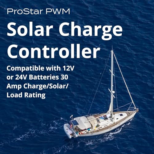 Image of Morningstar ProStar 30A PWM Solar Charge Controller, Panel Regulator, PS-30 | LCD display, MODBUS networking, LVD, lighting control, 12V /24V LA /Lithium compatible, HazLoc rated, surge protection