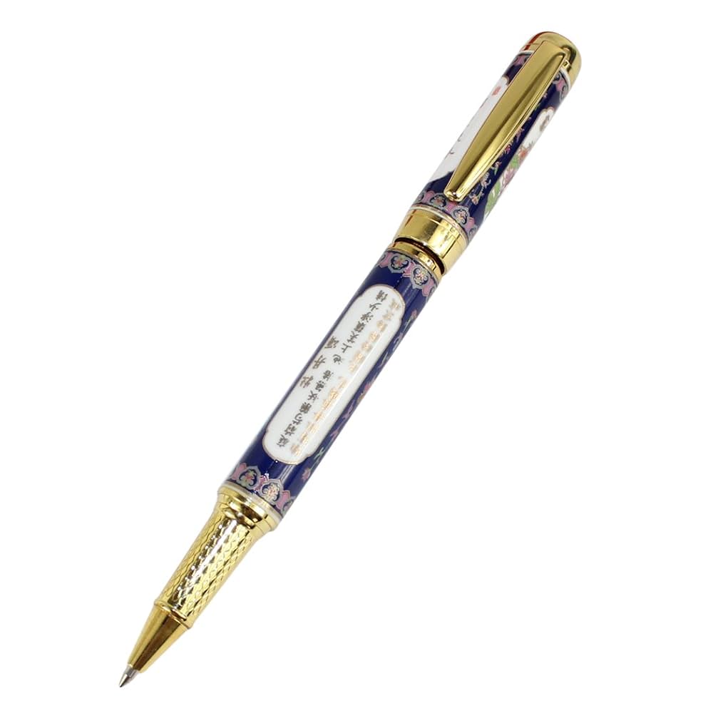 Amazon | Gullor101牡丹パターン青と金色のボールペン | 水性