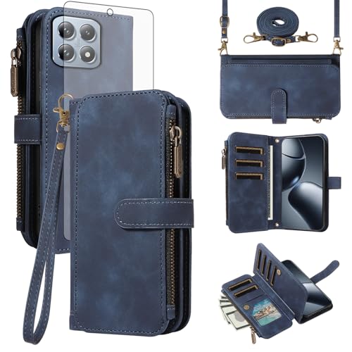 Coque Xiaomi 14T avec Cordon Chaine pour Femme, Étui Clapet Idéal en Balade