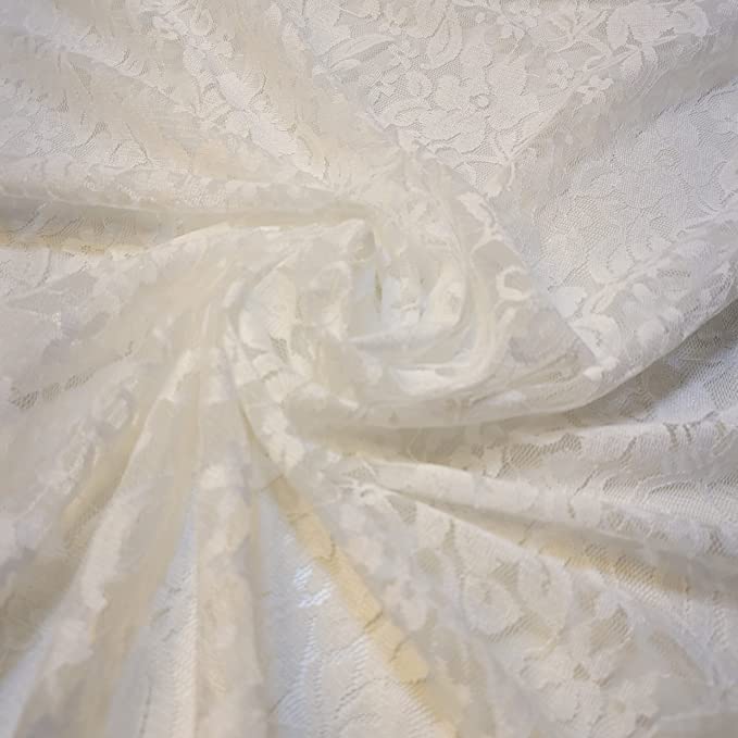 African Vintage Embroidery Bridal Nigerian French Embroidery Corded Budget Guipure Lace Mesh Net Fabric 54" Corded Budget Guipure Lace Mesh Net Fabric 54" (2 METER, White Ivory Budget Lace) โ image 1