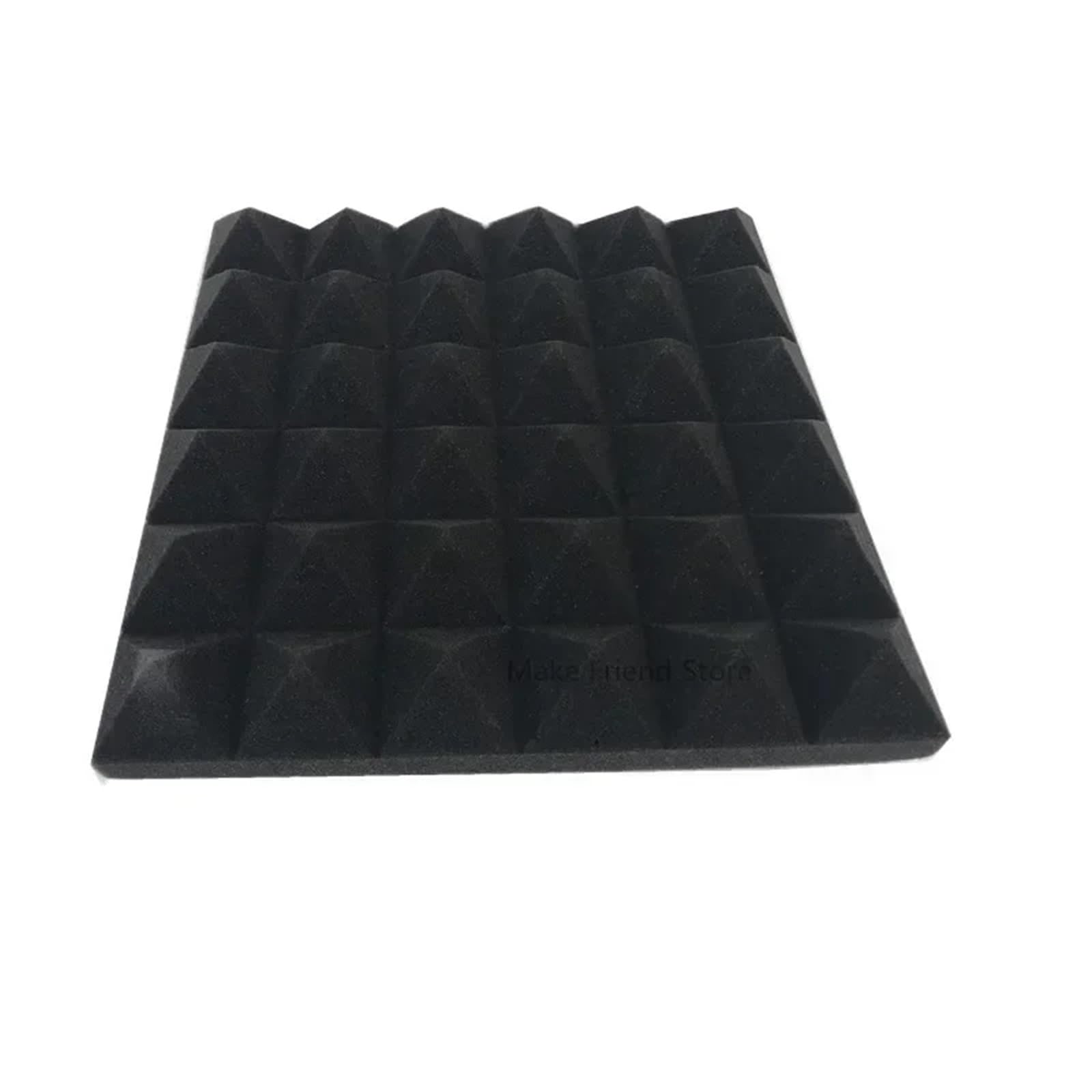 Paquete de 24 paneles pared con cintas, espuma acústica 30x30x5cm, tratamiento aislamiento absorción a prueba sonido, almohadilla insonorización Para amortiguar el sonido(Black)