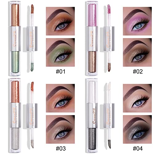 Topcent 8 Pcs Liquid16 Colors Liquid Glitter Eyeshadow Set, Smooth Shimmer Colorful Liquid Eyeshadow, Sparkling Metallic Smokey Eyeshadow, Quick Drying Lasting Dual Ended Liquid Glitter Eyeshadow Eyeliner Seteyeshadow Stick Set Soft Matte Shimmer Rainbow Earth Colors Highly Pigmented Long Lasting Waterproof Eye Shadow Stick Eye Liner Makeup With Pencil Sharpener And Brush (Set B) #TOP1