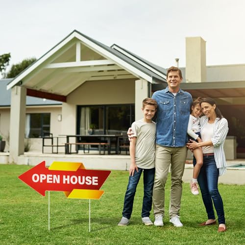 Lesnala 10 Pcs Double Sided Open House Signs with Stakes 16.9 X 6.5 Inch - Image 3