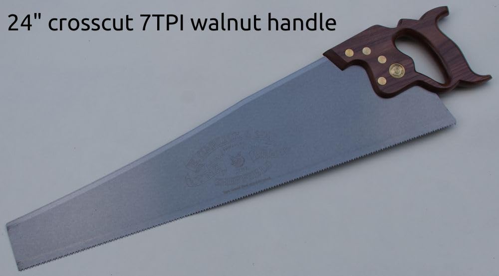 Lynx 24” 8 TPI Crosscut Hand Saw with Taper Ground Blade, Walnut