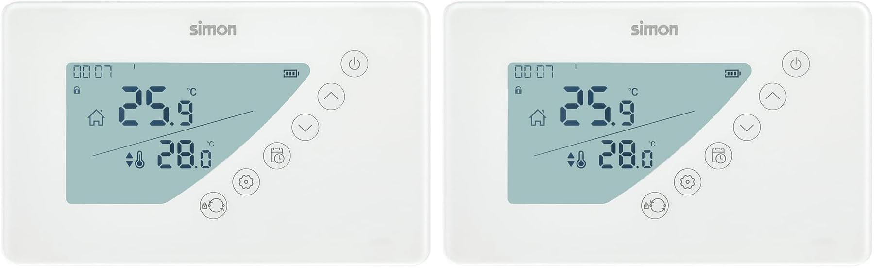 Coati - Termostato Digital, Programación Diaria y Semanal, para Sistemas de Calefacción y Aire Acondicionado, Función Frío/Calor, Rango de Temperatura 5º a 30º, Modo Confort y Económico, Color Blanco