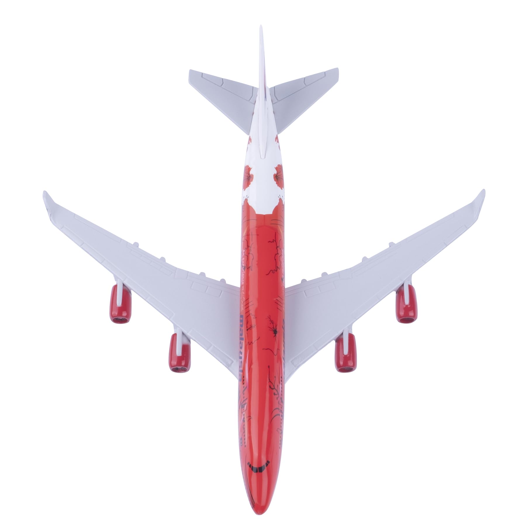 Bswath 1:400 Scale Model Malaysia B747 Die-cast Airplane for Gift and Collection (Red), 6.3 inches - Image 3
