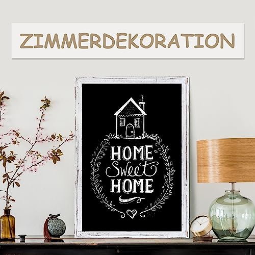 QUEENLINK Magnetische Kreidetafel 57x90cm Magnettafel Schwarz Kreide Tafel mit Weiß Holzrahmen Kreidetafel zum Aufhängen