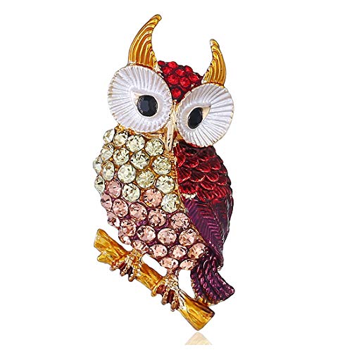 Preisvergleich Produktbild RedAlphabet Owl Diamant 3D Retro Persönlichkeit vorzügliche Legierung Tierbrosche Souvenirs Kragen Pin Einfacher Schmuck (Color : Yellow)