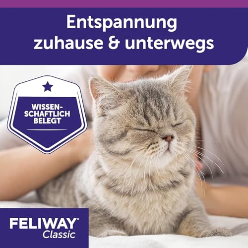 FELIWAY Classic Transport Spray für Katzen | Stressfreie Reise & Transport | sorgt für Entspannung bei punktueller Anwendung gegen Kratz- & Harnmarkieren | 60 ml