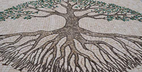 Mosaic Tile Art - Tree Of Life | Mosaic Designs | Mosaic Artwork | Mosaic Wall Art Floor Inlay By Mozaico | Handmade Mosaics | 39" X 30" #TOP1