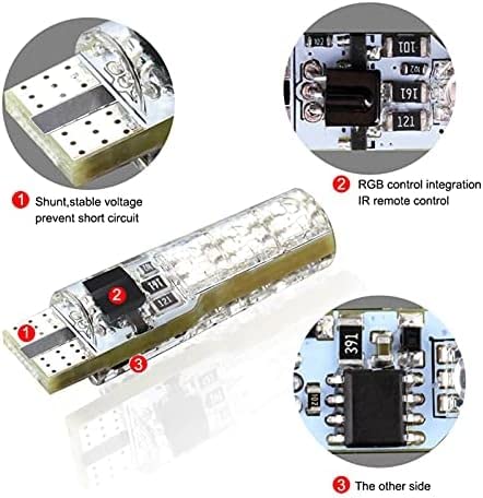Ampoules LED T10 RGB 12V - 5050 SMD Avec Télécommande - Pack De 2 - W5W 501
