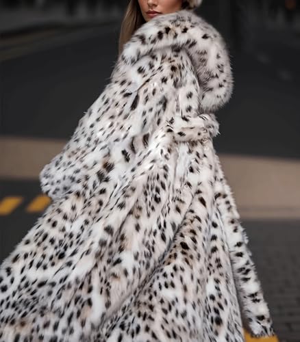 INVACHI Women's Long Faux Fur Coat Hooded Leopard Parka Coat Warm Winter Shaggy Overcoat4
