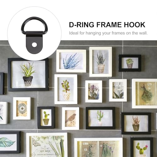 Image of 60pcs Black d Ring Hooks D-Ring Parts for Picture Hanging Rustless Fittings