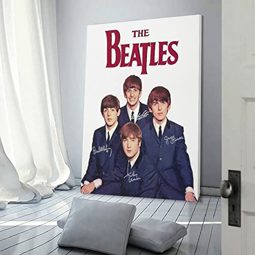 YUHINN Poster décoratif avec autographe The Beatles – Impression sur toile – Pour chambre à coucher – 40 x 60 cm - Les Beatles, Paul McCartney, John Lennon, RIngo Starr, George Harrison YUHINN Poster décoratif avec autographe The Beatles - Impression sur toile - Pour chambre à coucher - 40 x 60 cm – Image 4