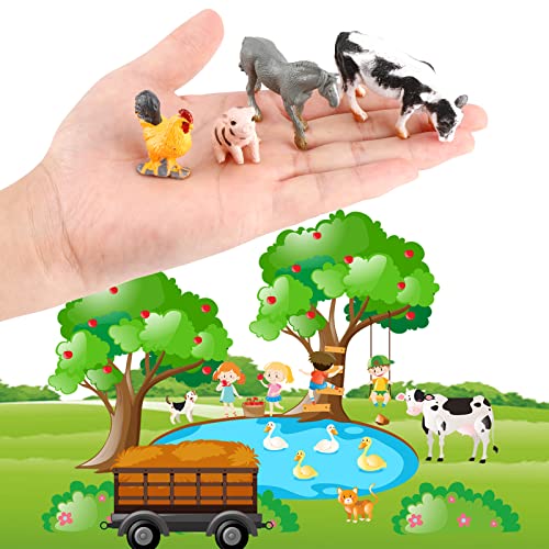 OOTSR 16 Stück Bauernhoftiere Spielzeug - Realistische Mini-Nutztierfiguren Lernspielzeug für 3 Jahre und älter Jungen… – Bild 5