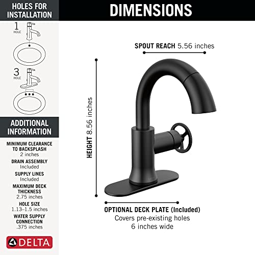 Delta Faucet Trinsic Pull Down Bathroom Faucet, Bathroom Pull Out Faucet, Black Single Hole Bathroom Faucet with Pull Down Sprayer, Bathroom Sink Faucet Magnetic Docking, Matte Black 558HAR-BLPD-DST by DELTA - Image 3
