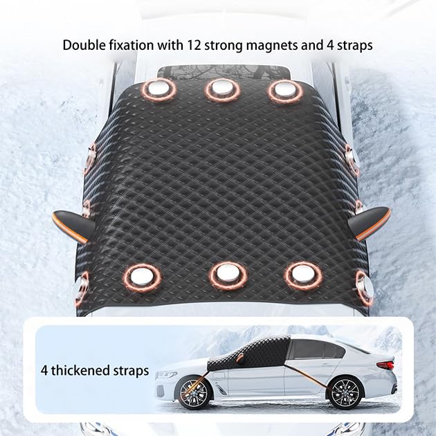 Bâche Pare-Brise Aimantée pour MG Marvel X 2018-2021, Protection 4 Saisons, Housse Anti Givre (Neige, Glace) Et Pare Soleil Anti-UV -Facile à Installer