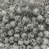 SeedBeadExplosion Skull Beads Nightglow Antiqued Large Hole Pony Beads Made in USA, Gold (B07584)