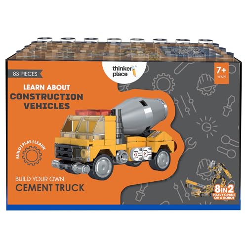 Image of STEM Construction Vehicle Building Blocks Set (83 Pcs) | DIY Cement Truck Toy for Kids 7+ Years (Boys & Girls) | Educational Engineering Toy | Creativity & Problem Solving