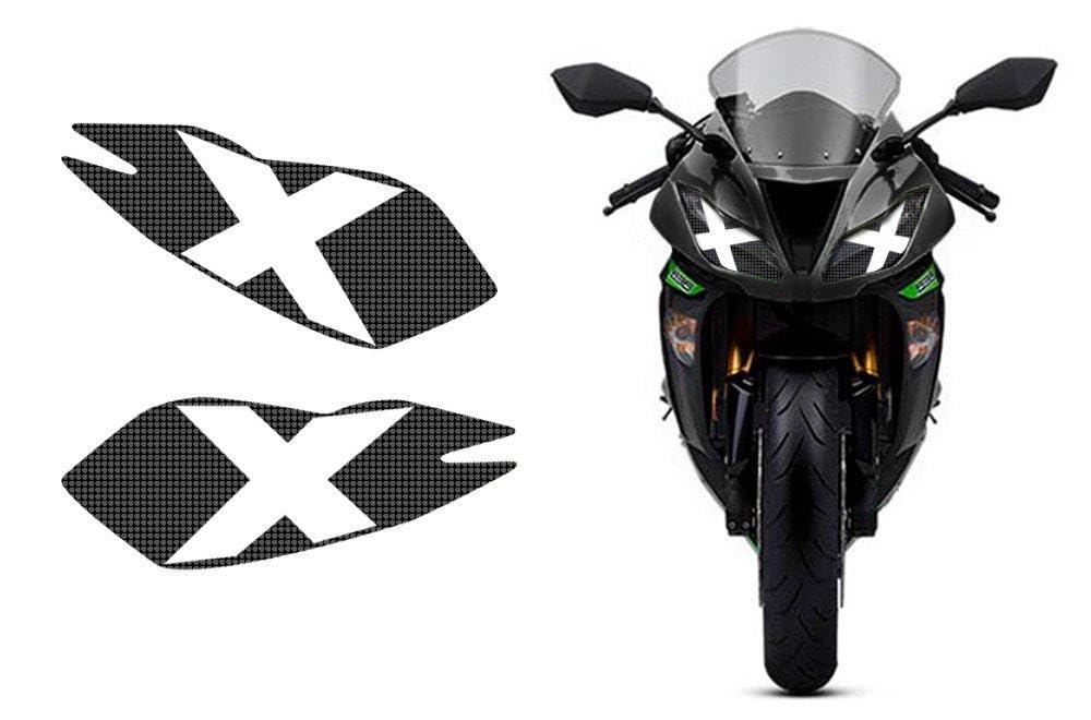 AMR Racing Sport Bike Headlight Eye Graphics Decal Cover Compatible with Kawasaki Ninja ZX 6R 2013-2014 - Lights Out