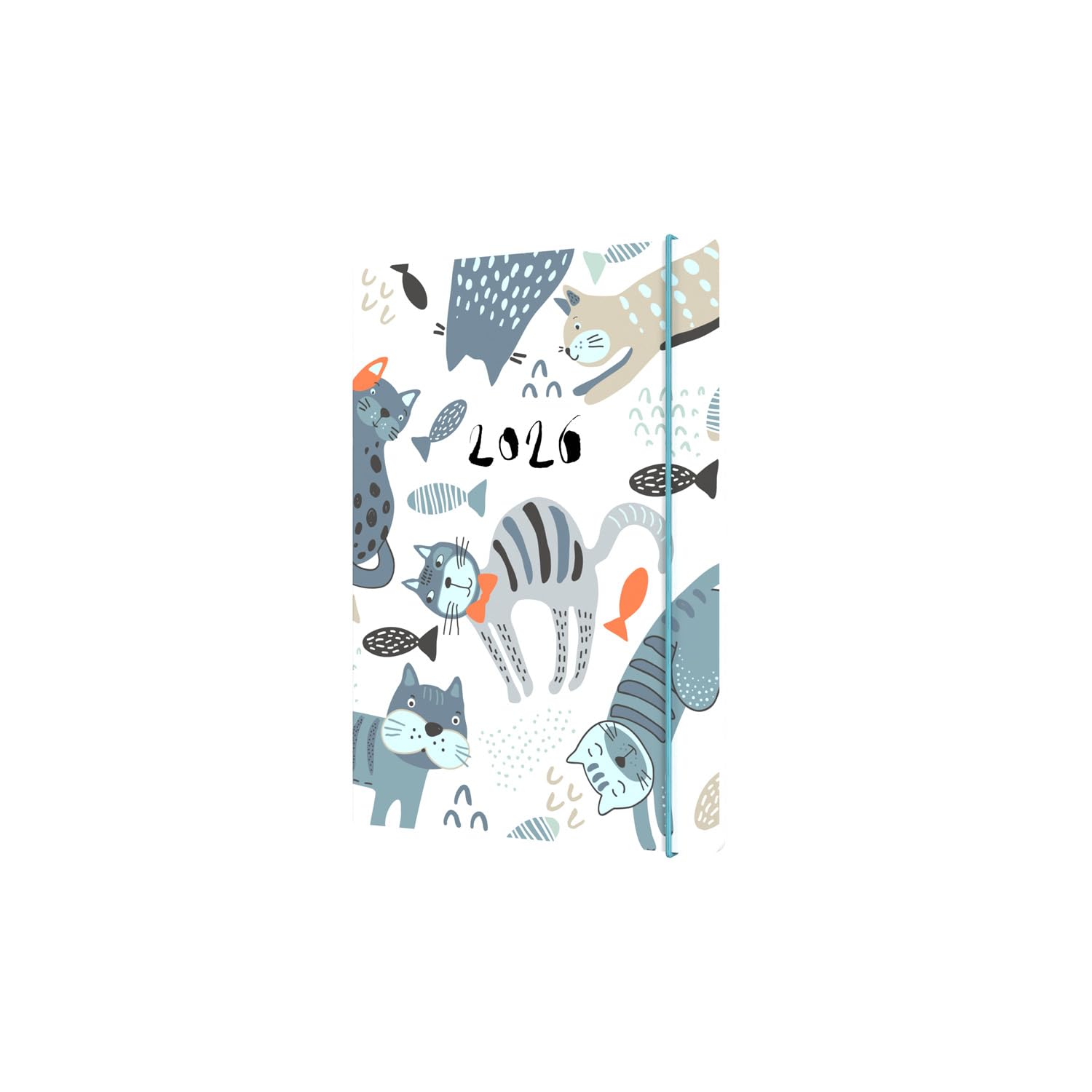 Collins - Maru - 2026 12 Month Calendar Year Planner, Week-To-View Diary, A5 Paper Cover - Cat (MR153.CT-26)