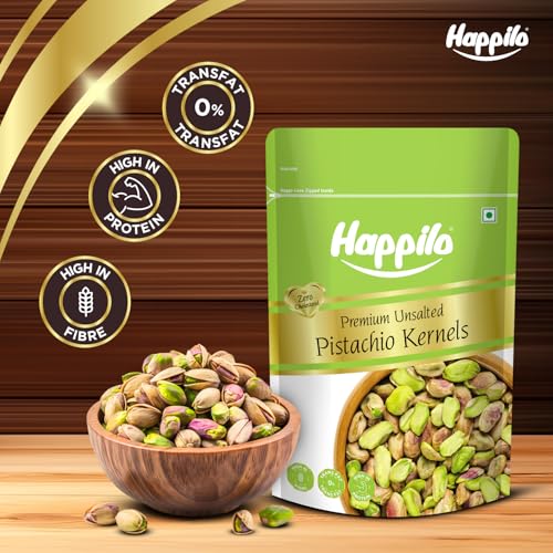 Image of Happilo Premium Unsalted Pistachio Kernels 150g (Pack of 2) | Healthy Snacks, Dry fruits, Pista | Tasty & Healthy | High in Protein & Dietary Fiber | Low Calorie Nuts