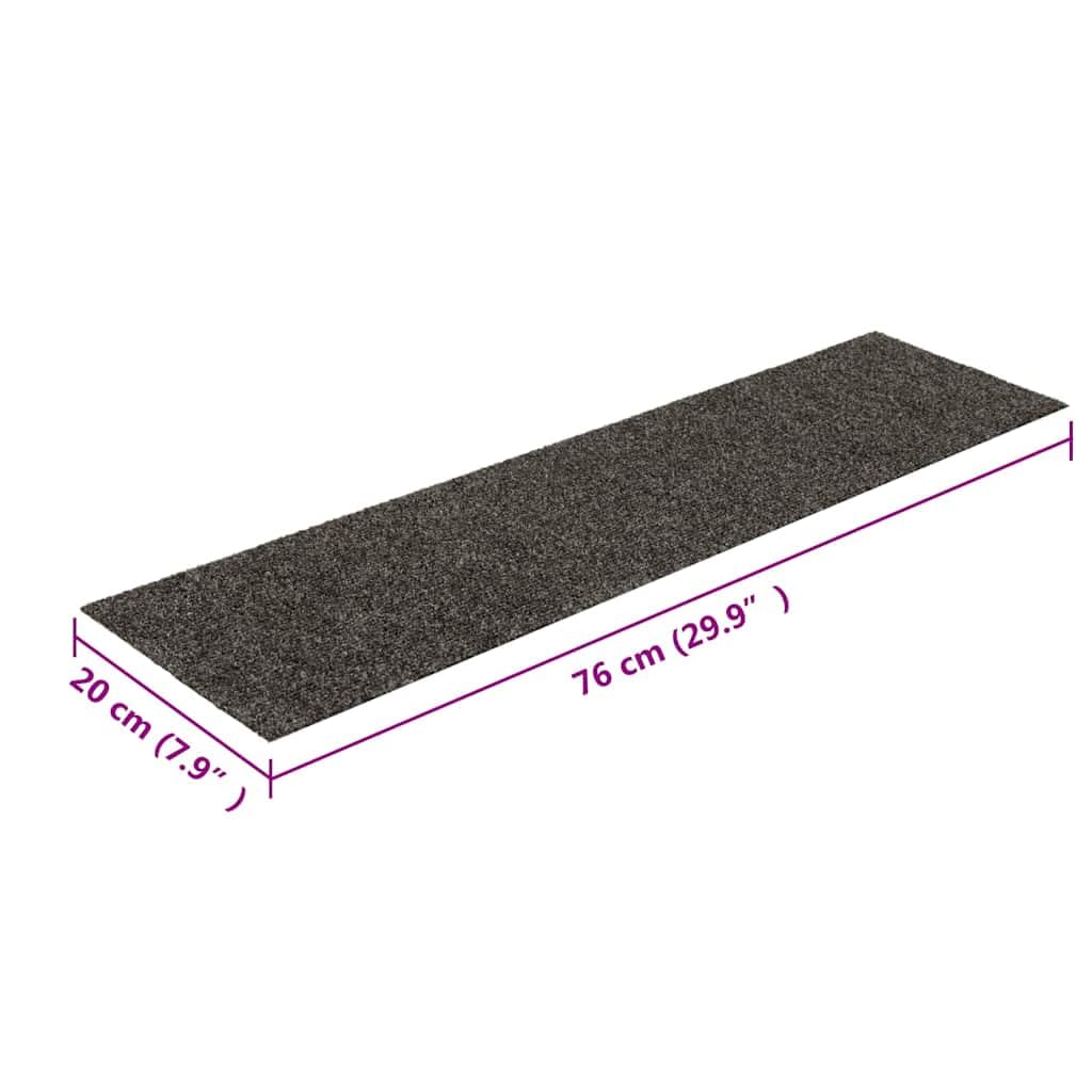 vidaXL Maty na schody samoprzylepne 30 szt. 76x20 cm Antracytowe