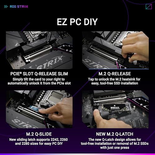 ROG Strix B850-F Gaming WiFi AMD AM5 B850-F ATX Scheda madre 16+2+2 Power Stages, PC AI, DDR5 AEMP, WiFi 7, 4X M.2, PCIe® 5.0, supporto totale di 19 USB, 20Gbps Type-C®, AI Networking II, Aura - Scheda madre - Immagine 4