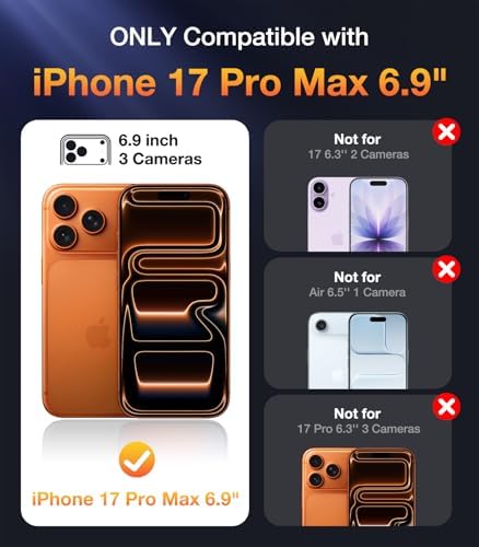 Diaclara Magnetic Designed for iPhone 17 Pro Max Case Full Body Bumper[Compatible with MagSafe] Military Drop Proof Cover with Built-in Touch Sensitive Anti-Scratch Screen Protector,Orange