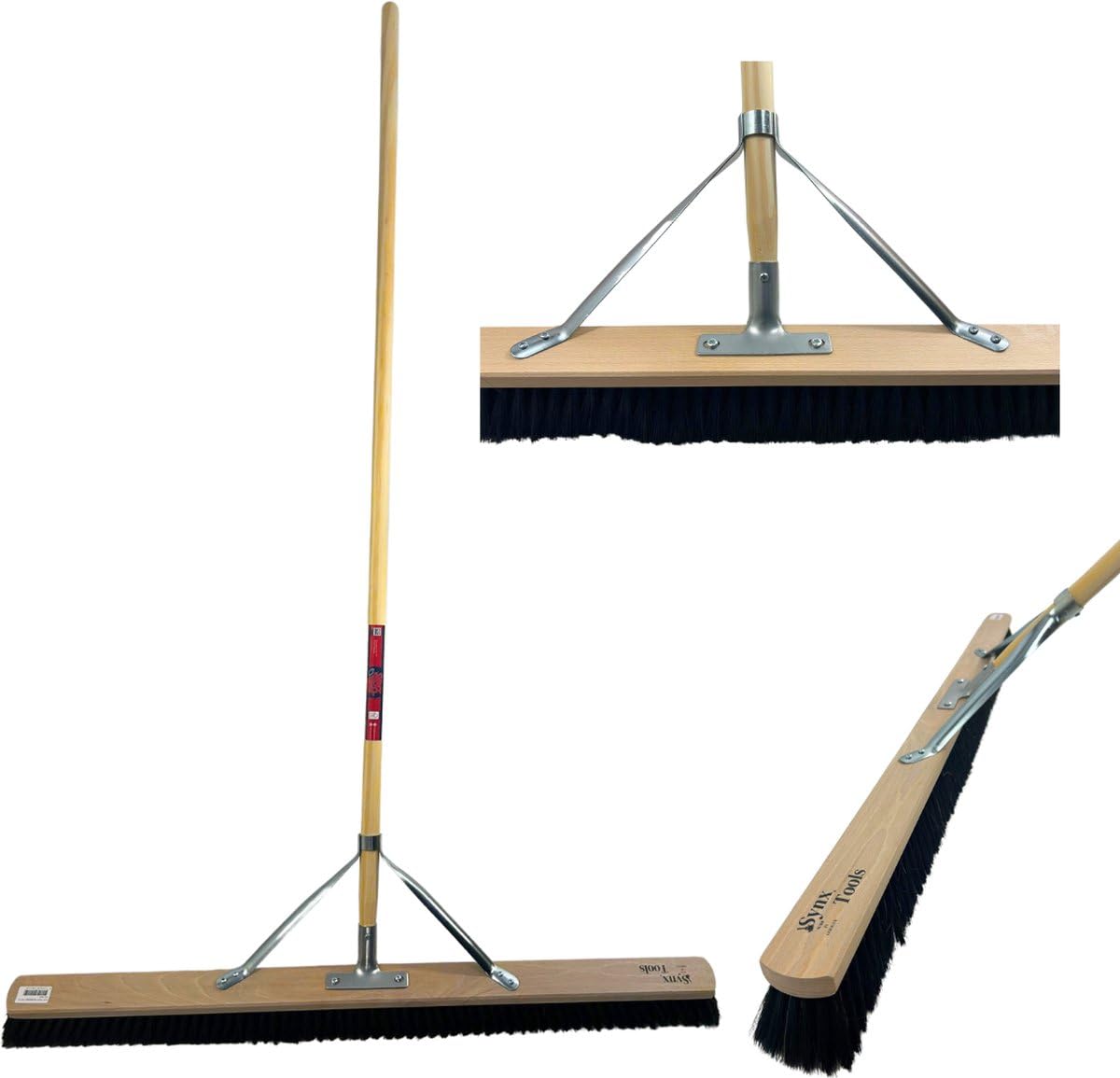 Robuster Hausbesen 80 cm Stabiler mit 150 cm Stiel Industriebesen Straßenbesen Hallenbesen Gartenbesen staubbindender Besen aus Holz, Kehrbesen und Stubenbesen innen, weiche Borsten