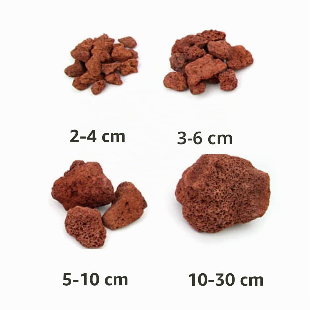 VILLCASE Rocce Vulcaniche per Acquari 2.4 Pollici Pietra Lavica 450G Materiale Filtrante Decorativo per Serbatoio di Pesce Acqua E Marina