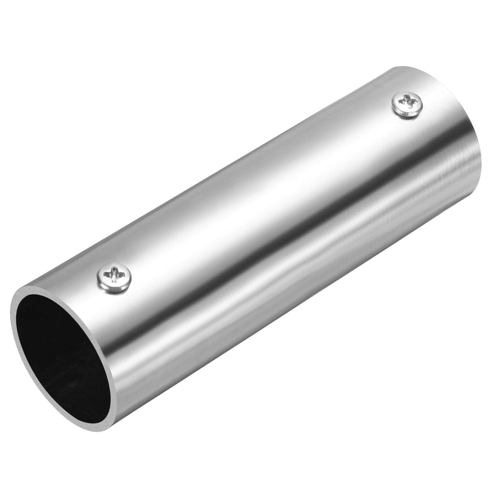 sourcing map 2-Way Straight Pipe Fitting, Fit 32mm OD Pipe Stainless Steel Structural Joint Pipe Connector Chain Link Fence Clamp for Fence Railing Handrail DIY, 120mm Length